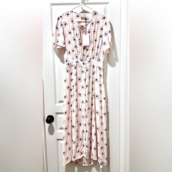 NWT Rue Stiic Greta Maxi Dress in Flowers of the Arts Print w Keyhole Bodice - Picture 2 of 12